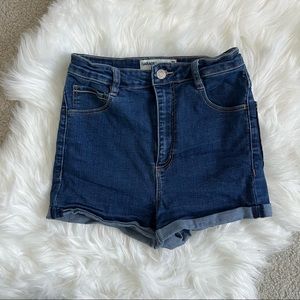 Garage size 5 ultra hi waisted cuffed jean shorts w stretch